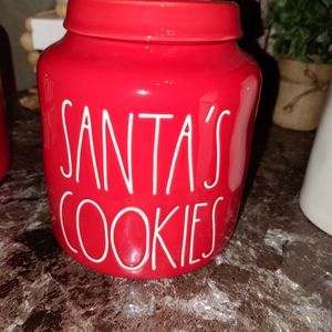 Rae Dunn LLRed Santas Cookies Canister